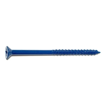 1/4 x 4 Blue Ruspert Phillips Flat Masonry Screws