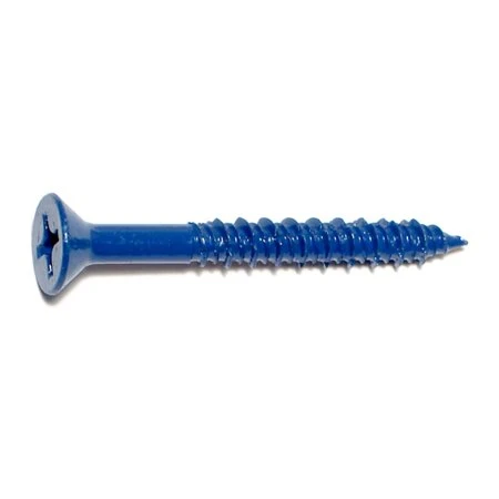 1/4 X 2-1/4 Blue Ruspert Coated Steel Phillips Flat Head Masonry Screws