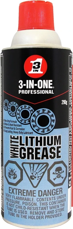 White Lithium Grease, 290 G Aerosol Can, Corrosion Resistant