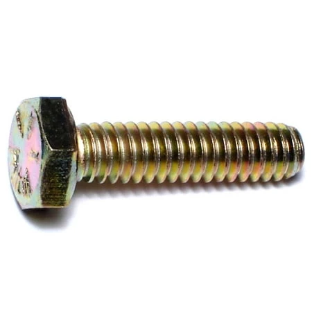 1/4-20 X 1 Yellow Zinc Grade 8 Coarse Hex Cap Screws - 50 Count