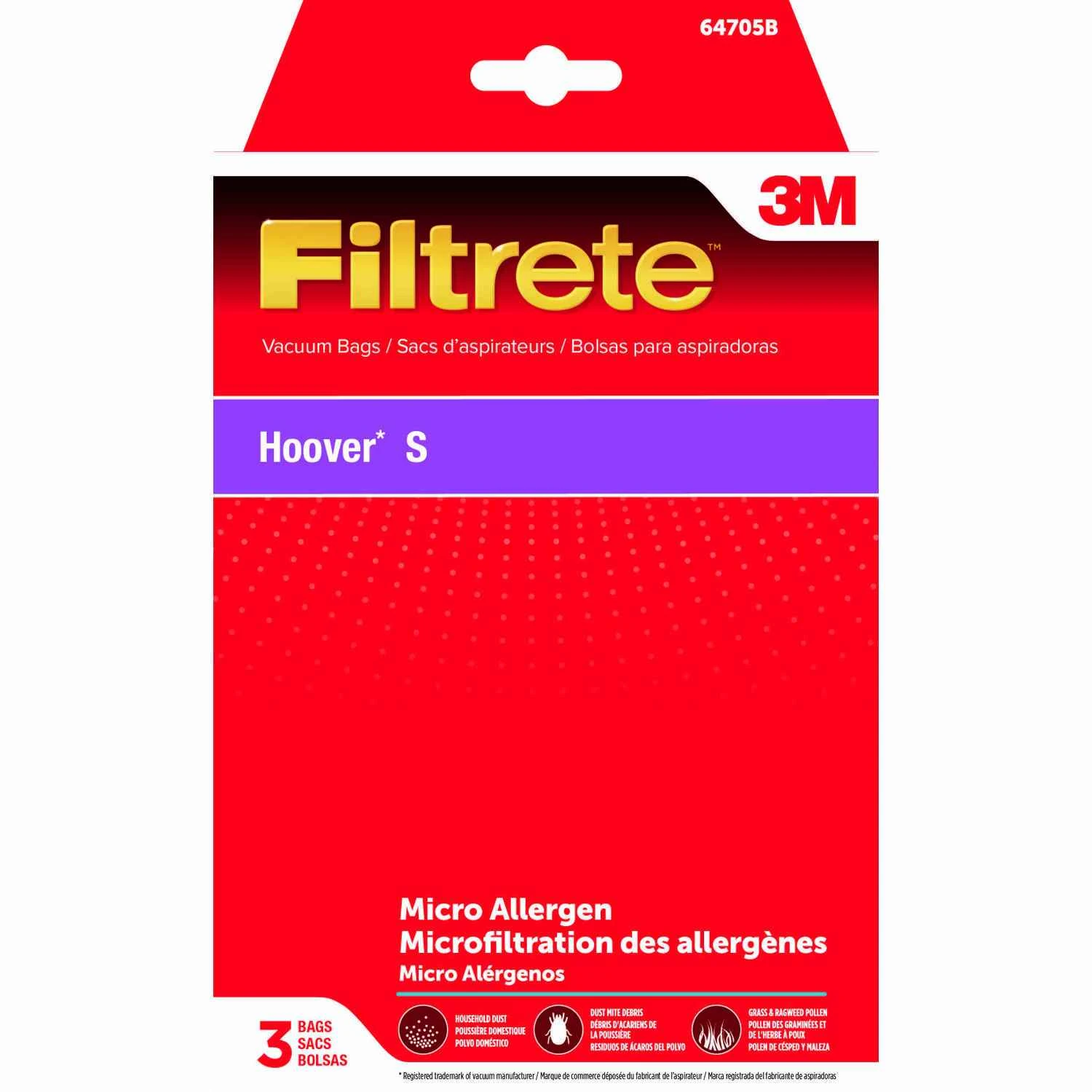 3M Filtrete Hoover Type S Micro Allergen Vacuum Bag (3-Pack)