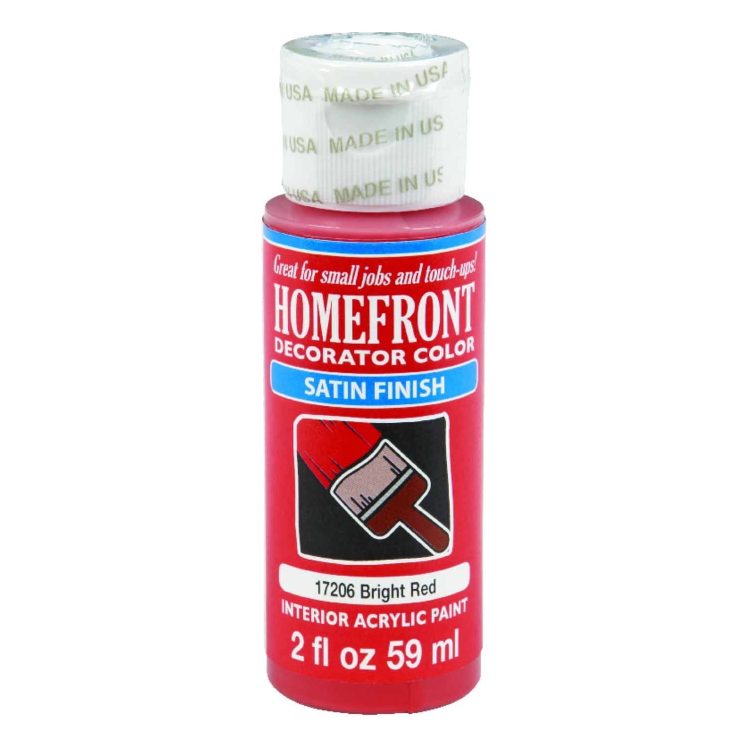 Decorator Color Satin Bright Red Hobby Paint 2 Oz - Multi-surface Use