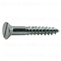 10 X 1-1/4 Inch Zinc Slotted Flat Wood Screws - Pack Of 45