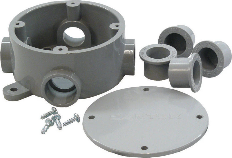 15-3/16 Cu In Round Pvc 1 Gang Junction Box Gray