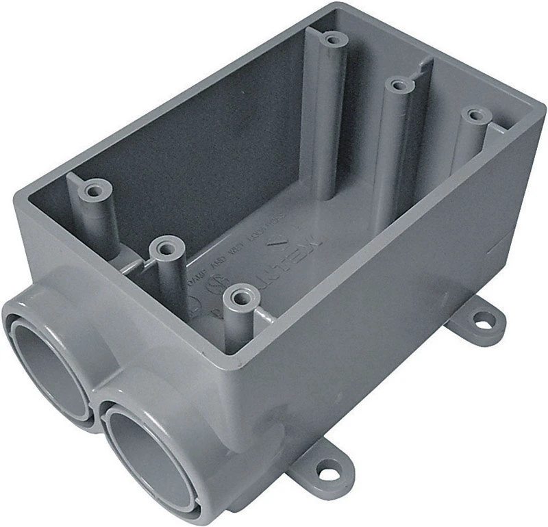 19 Cu In Rectangle Pvc 1 Gang Outlet Box Gray - Model 5133542u