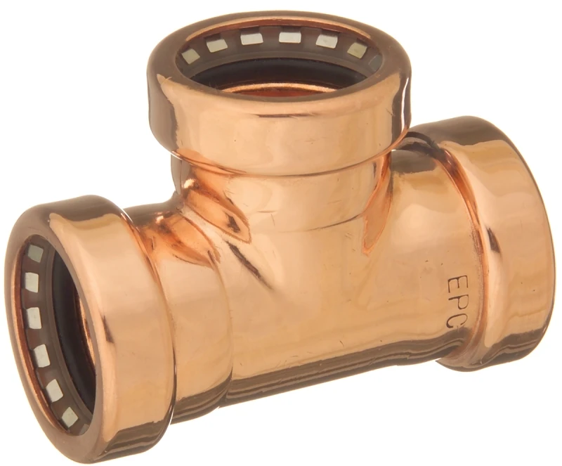 Copper Tee Fitting 3/4 In. Push X 3/4 In. Dia. Copper Tee For Plumbing