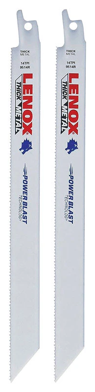 Lenox Metalwolf 9 in. Bi-Metal Wave Edge Reciprocating Saw Blade 14 TPI 2 pk