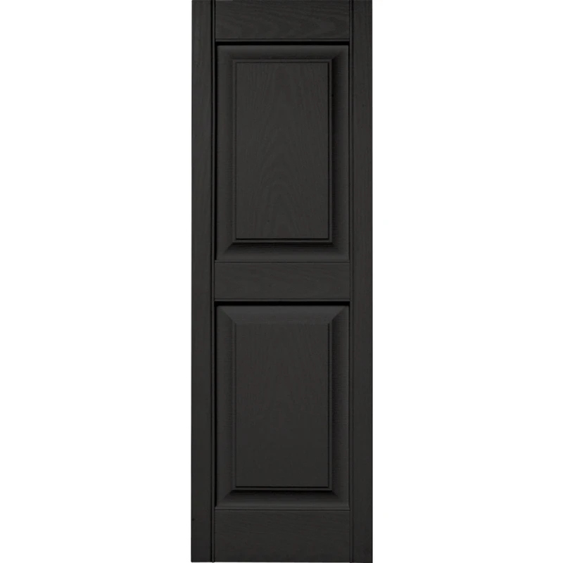 15 In. X 47 In. Black Vinyl Raised Panel Shutters (2-pack) Model 043140047002