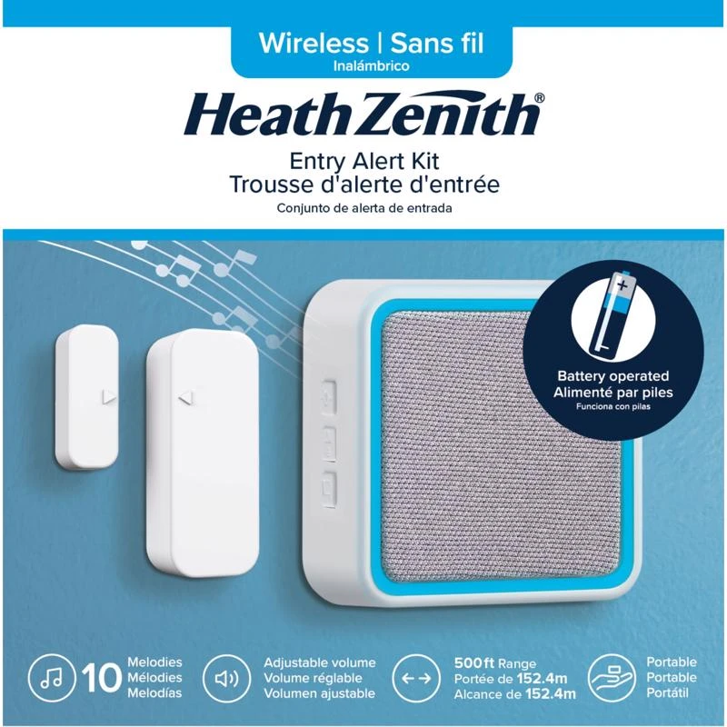 Gray/white Wireless Entrance Alert Kit With Doorbell Chime And Sensor