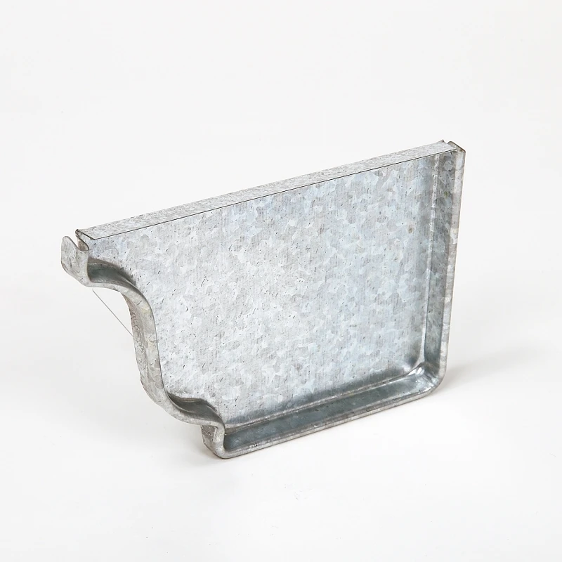 5 Inch Galvanized Right Gutter End Cap For K-style Gutters