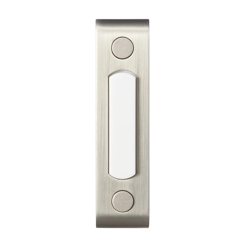 Satin Nickel Wired Lighted Push Button Doorbell - Model 18000217