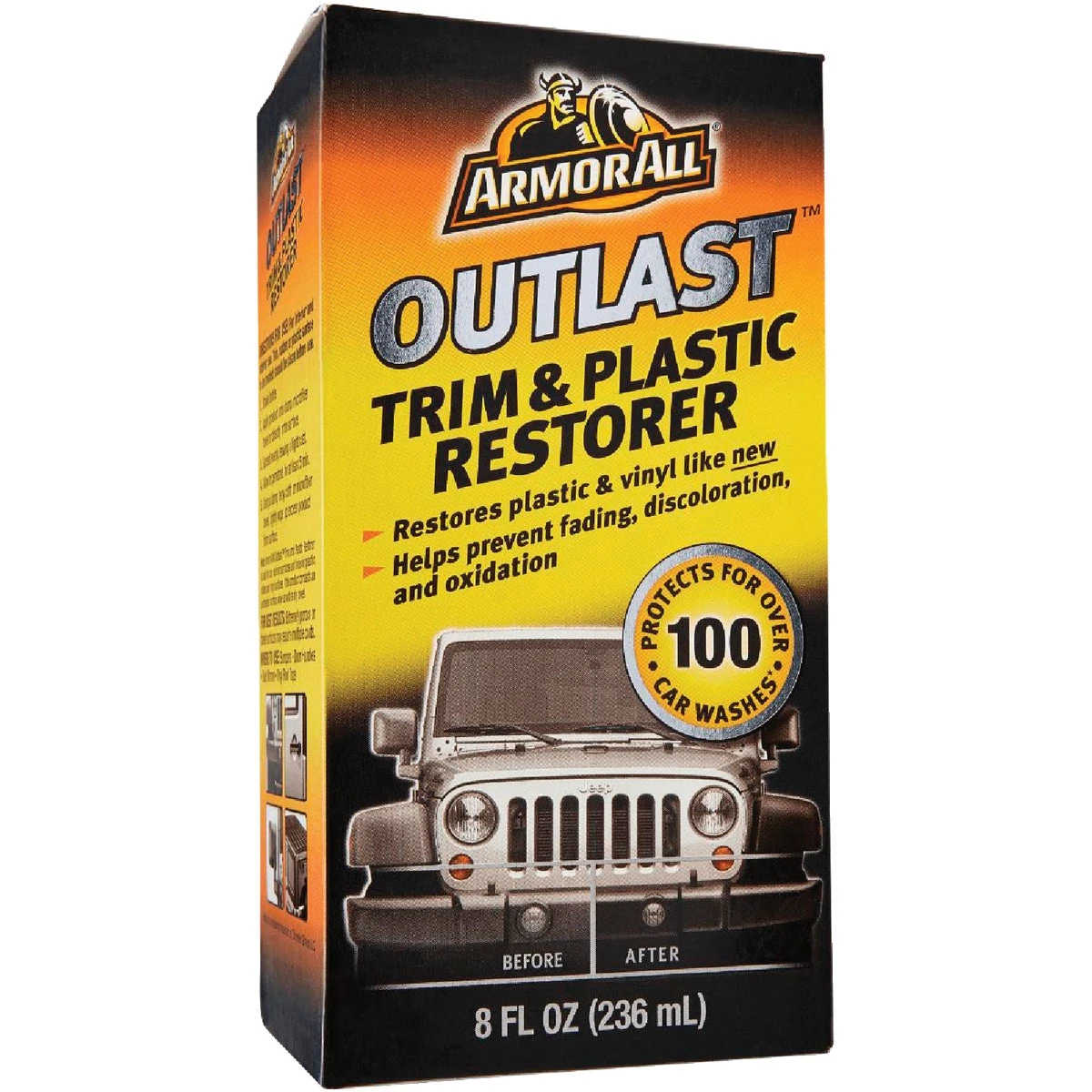 Outlast Plastic And Trim Restorer Liquid 8 Oz - Uv Protection & Restoration