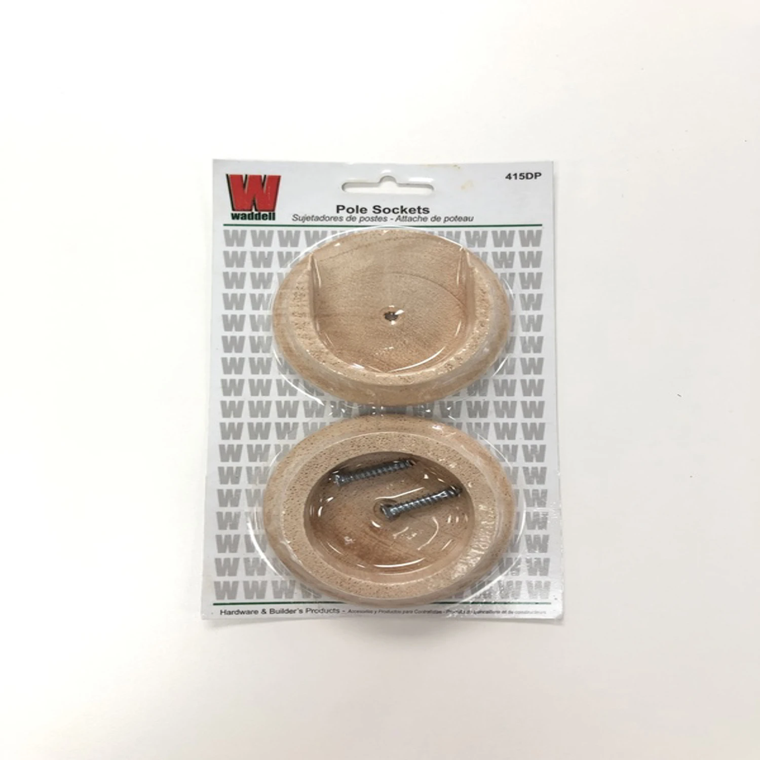 Waddell 1-3/4 In. Wood Closet Rod Socket, Natural (2-Pack)
