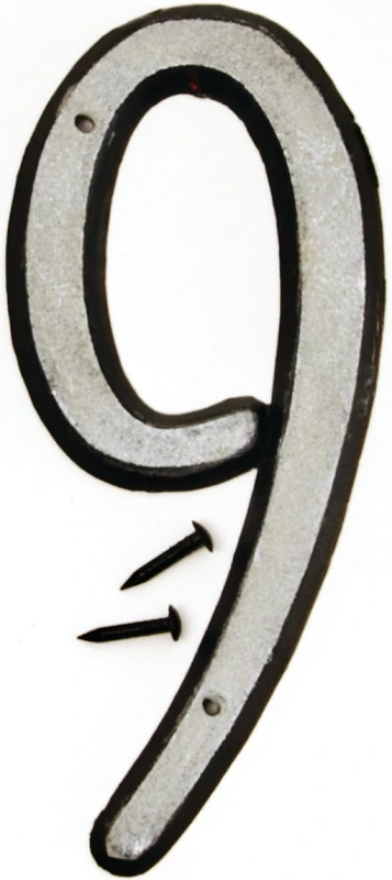 4 Inch Reflective White Plastic House Number Nine For Address Signage
