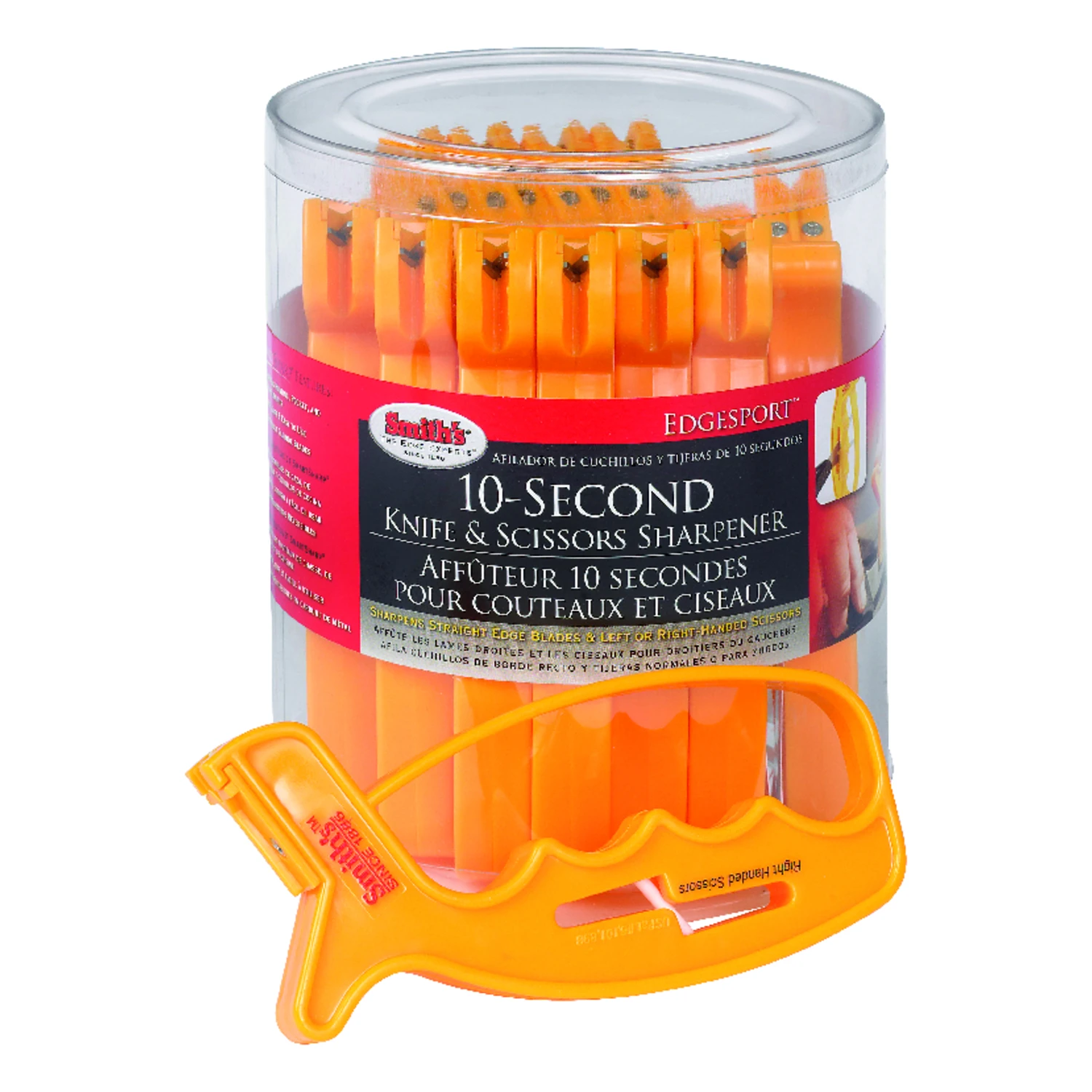 Gloss Plastic Knife Sharpener With V-shaped Slot And Reversible Blades