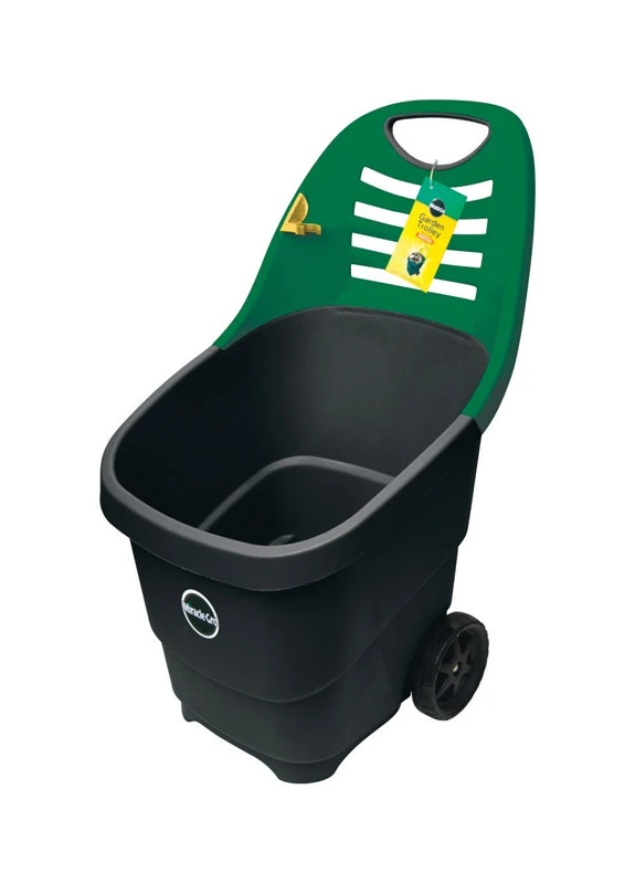 Miracle-gro Plastic Garden Cart With 110 Lb. Capacity And Trolley Design