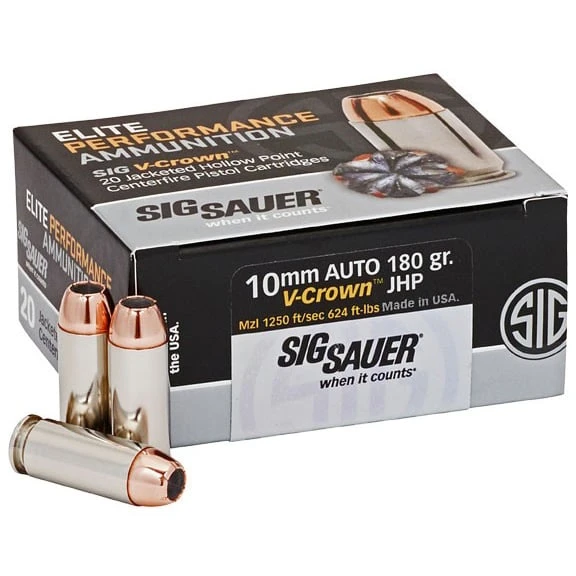 Elite Performance V-crown Handgun Ammunition - 10mm - 180 Grain - 20 Rounds