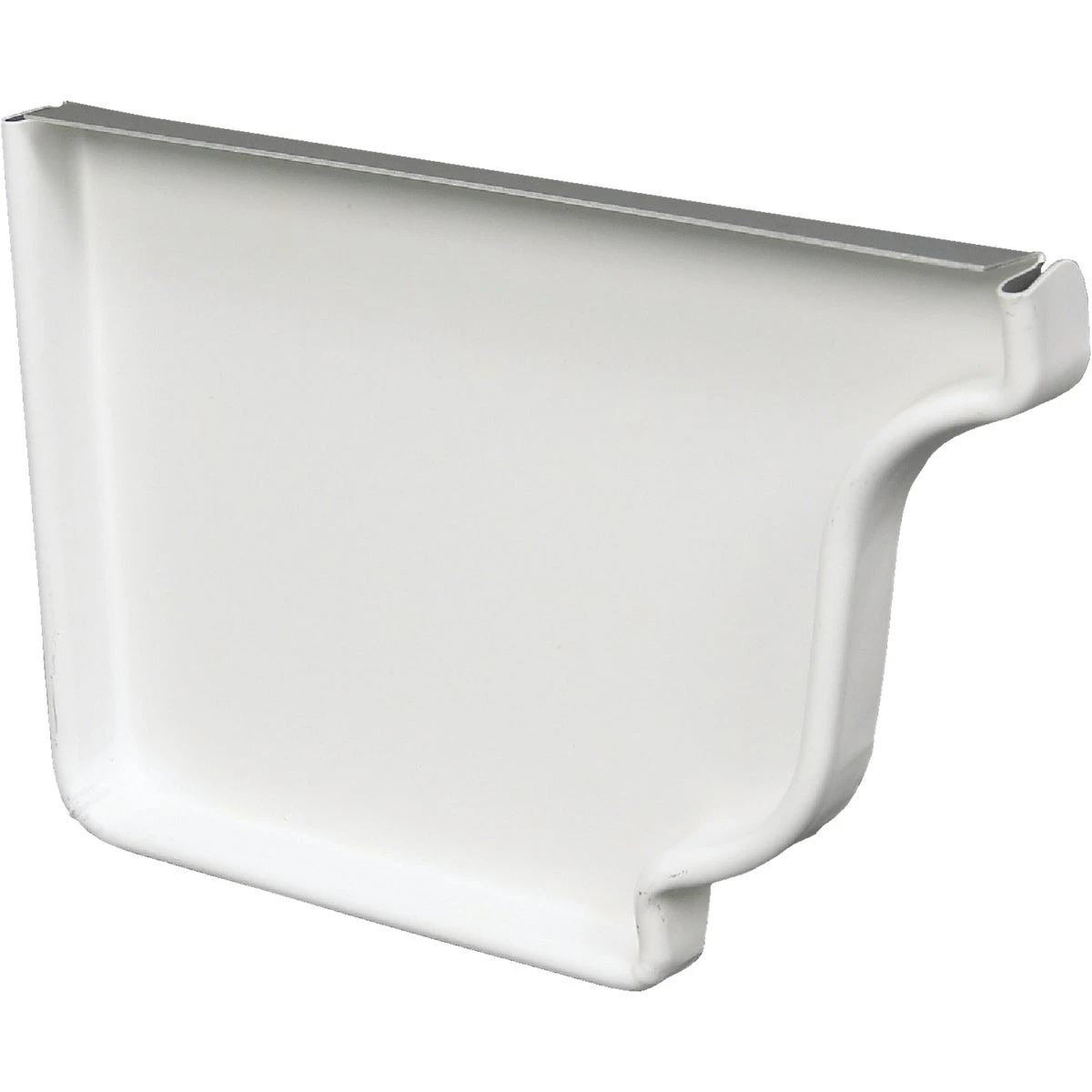 5 Inch Aluminum White Left Gutter End Cap For K-style Gutters