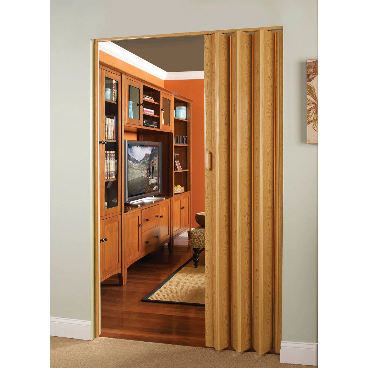 Oak Accordion Folding Door 24 In. To 36 In. W. X 80 In. H.