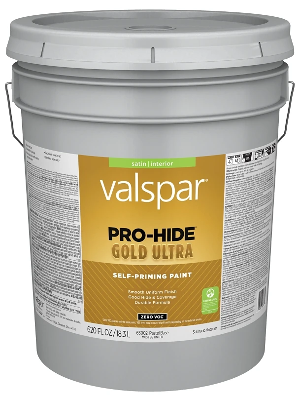 Zero Voc Latex Satin Interior Wall Paint, Pastel Base, 5 Gallon