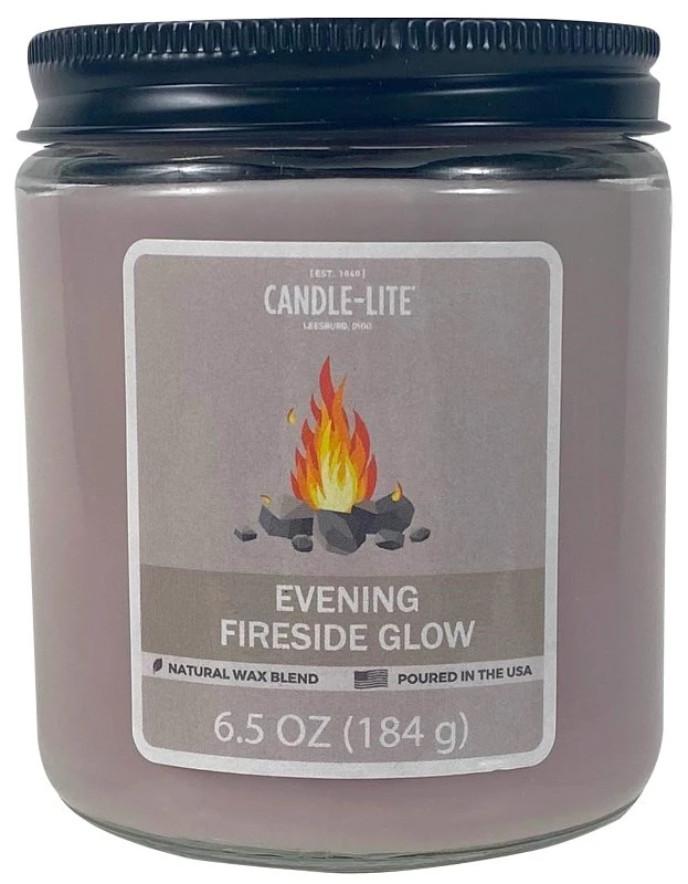 Scented Candle Jar with Evening Fireside Glow Fragrance, 6.5 Ounce