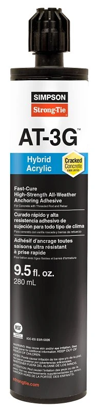 9.5 Oz. High-strength Acrylic Anchoring Adhesive Cartridge With Nozzle