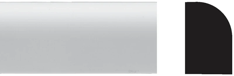 3/8 In. W. X 11/16 In. H. X 8 Ft. L. White Pvc Base Shoe Molding