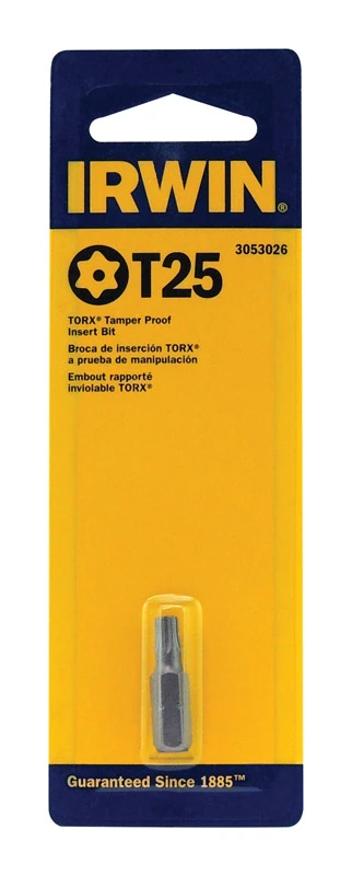 Irwin Tamper Resistant Torx T25 X 1 In. L Insert Bit Chrome Vanadium Steel 2 Pc.