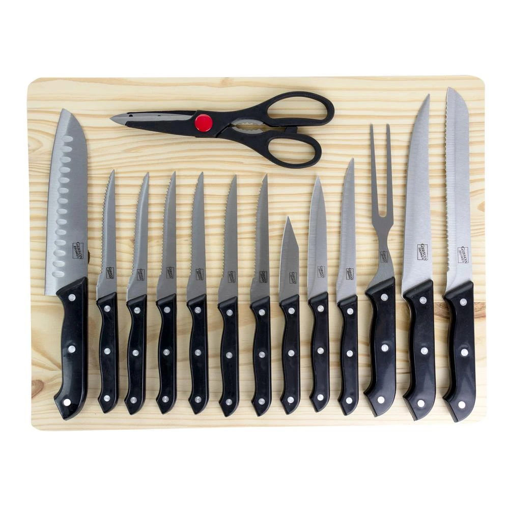 Home Wildcraft 15-piece Stainless Steel Cutlery Set With Pine Wood Cutting Board