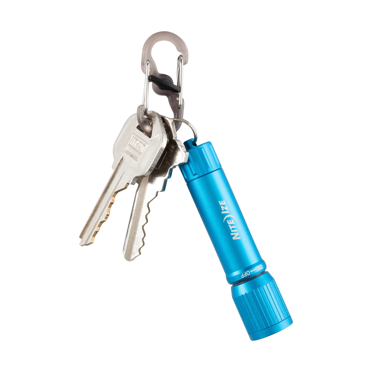 Radiant 100 Lumens Blue Led Flashlight With Key Ring And Aaa Battery