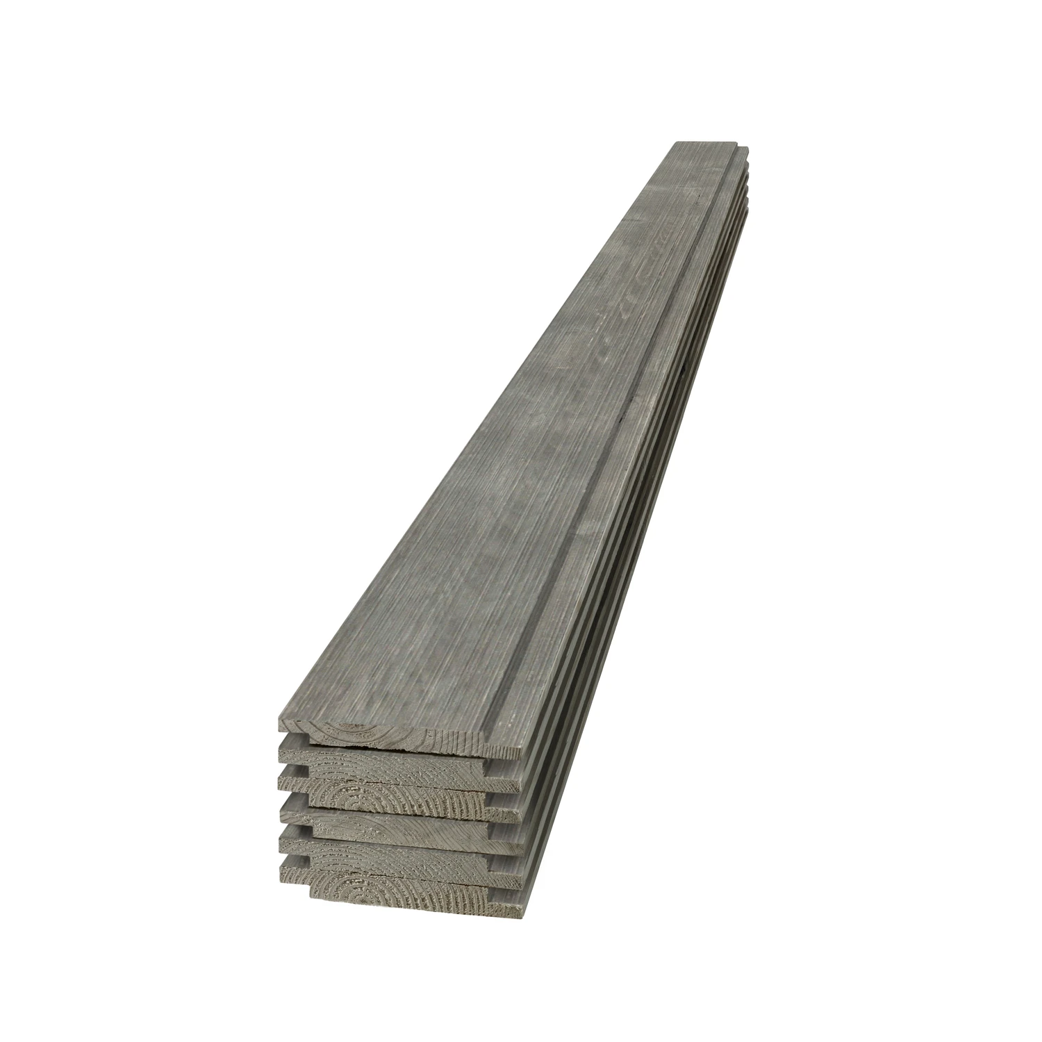 6 In. W X 8 Ft. L X 1 In. Thick Gray Rustic Shiplap Board 6 Pk