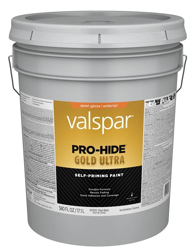 Latex Semi-gloss Exterior House Paint, Clear Base, 5 Gallon