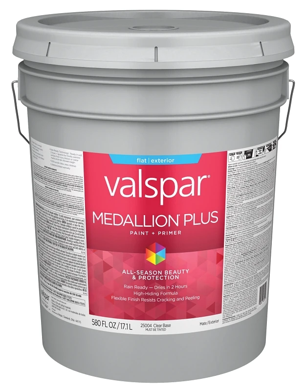 Medallion Plus Premium Flat Exterior Paint & Primer, Clear Base, 5 Gallon