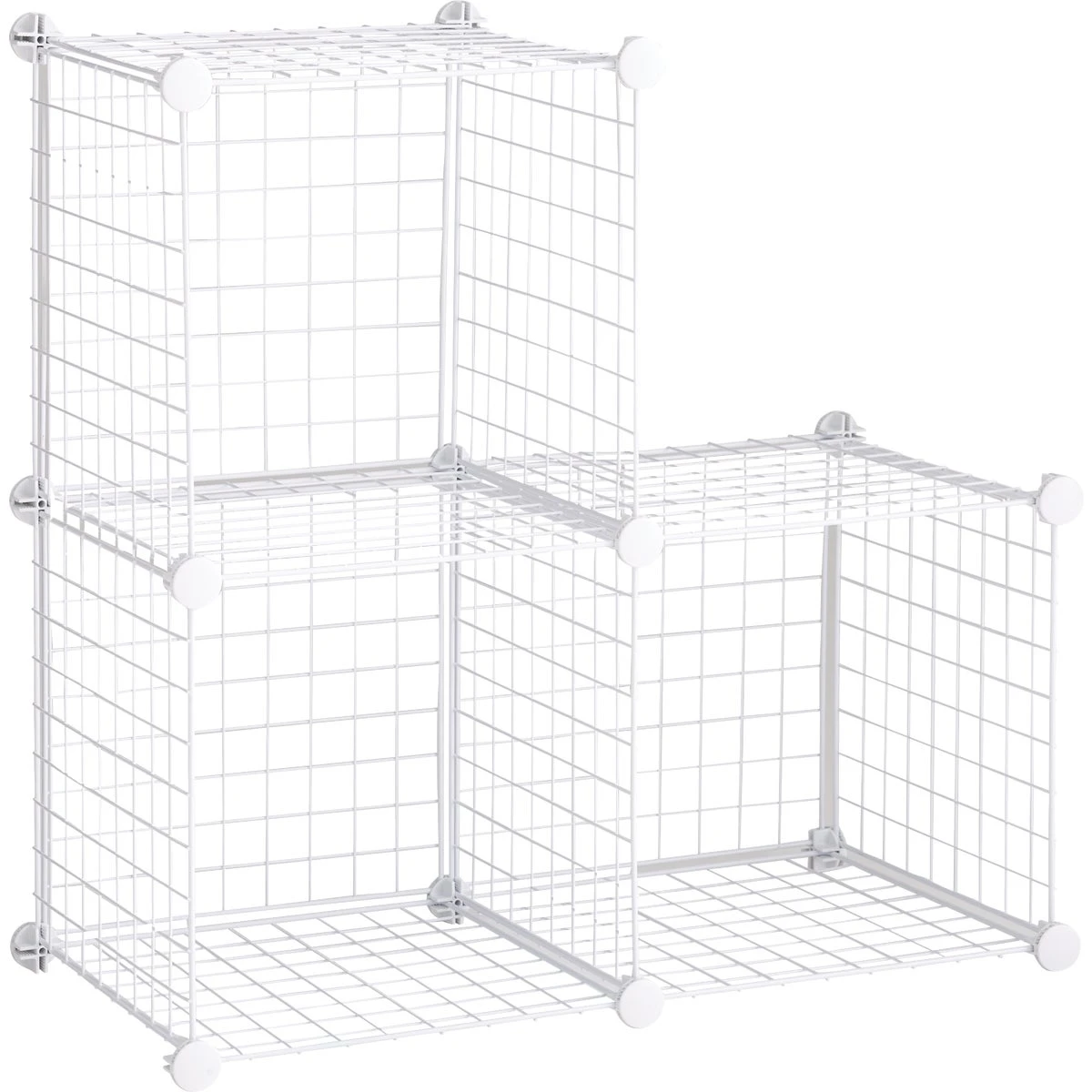 White 3-cube Stackable Modular Storage Set - Versatile Organization Solution