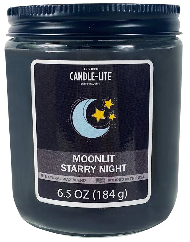 Candle-lite 4603066 6.5 Oz Screw Top Jar Candle - Moonlit Starry Night Fragrance