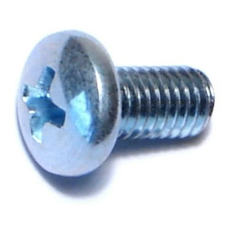#10-32 X 3/8 Zinc Plated Steel Phillips Pan Head Machine Screws - 100 Count