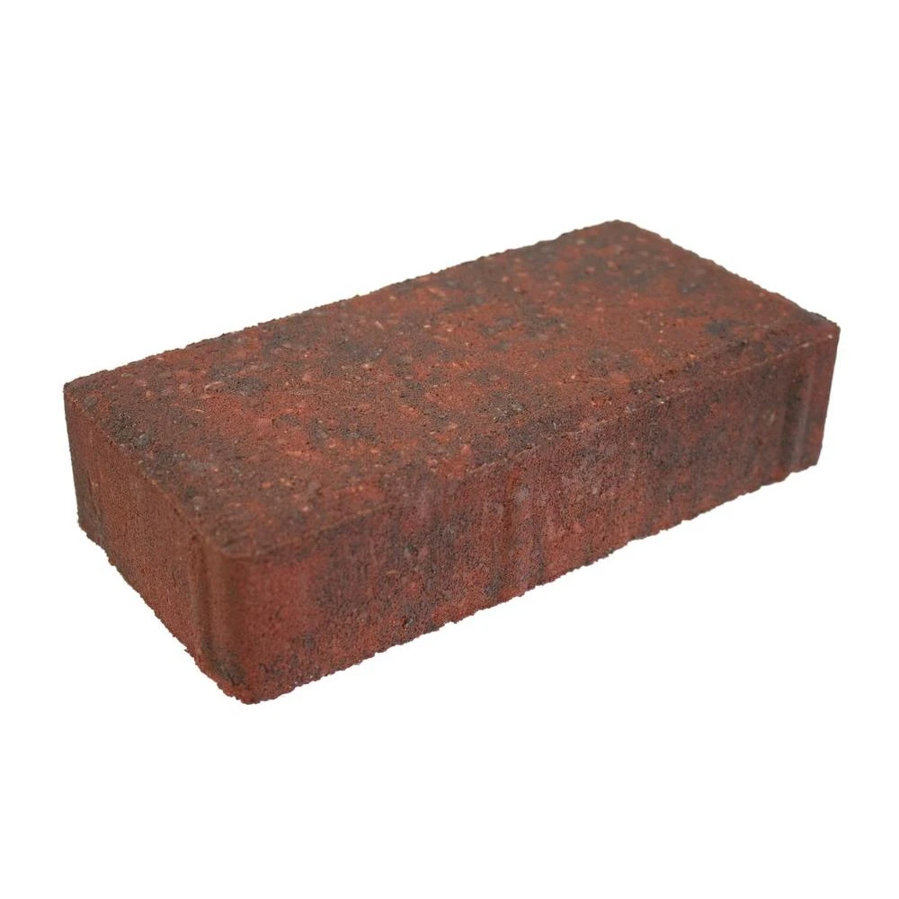 Holland Paver, Red/charcoal, Concrete, 4 X 8 In., Model 10502165