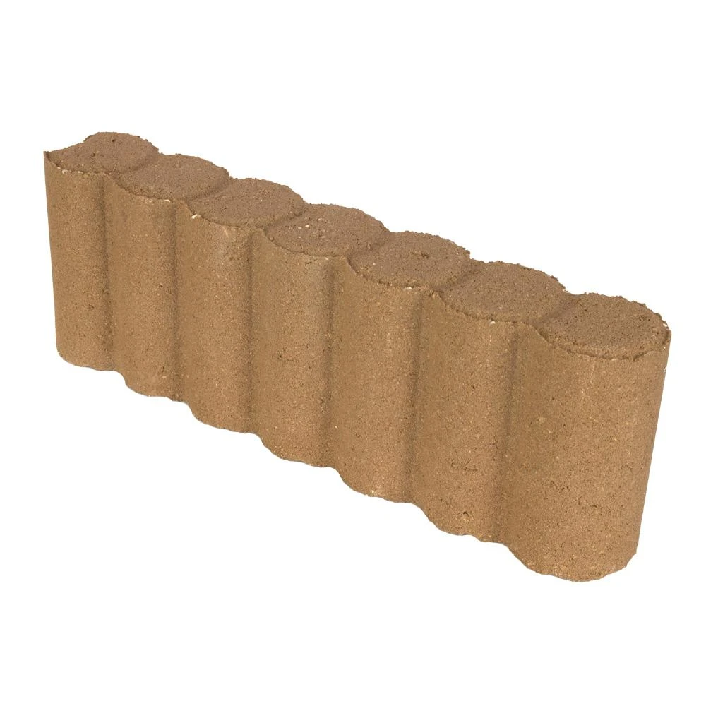 16 Inch Tan Matt Log Edger With Interlocking Design For Patios And Flower Beds
