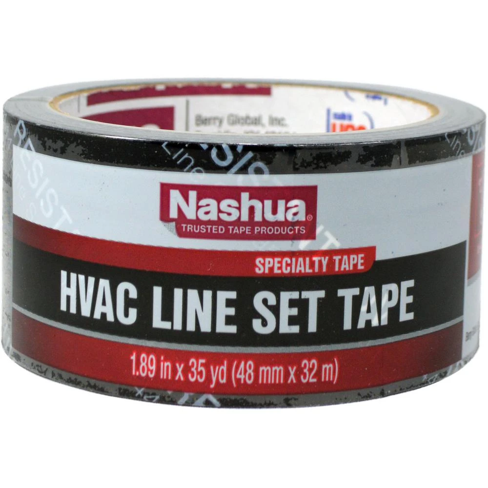 Hvac Line Set Duct Tape, Black, 1.89 In. X 35 Yd. For Insulation