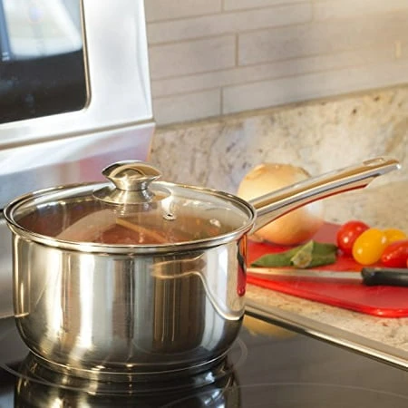 Pure Intentions Stainless Steel Saucepan With Glass Lid, 3 Quarts, Model Estl-2820