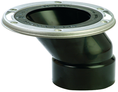 Fullflush 3 In. Hub/inside 4 In. Abs Offset Toilet Flange With Stainless Steel Swivel Ring