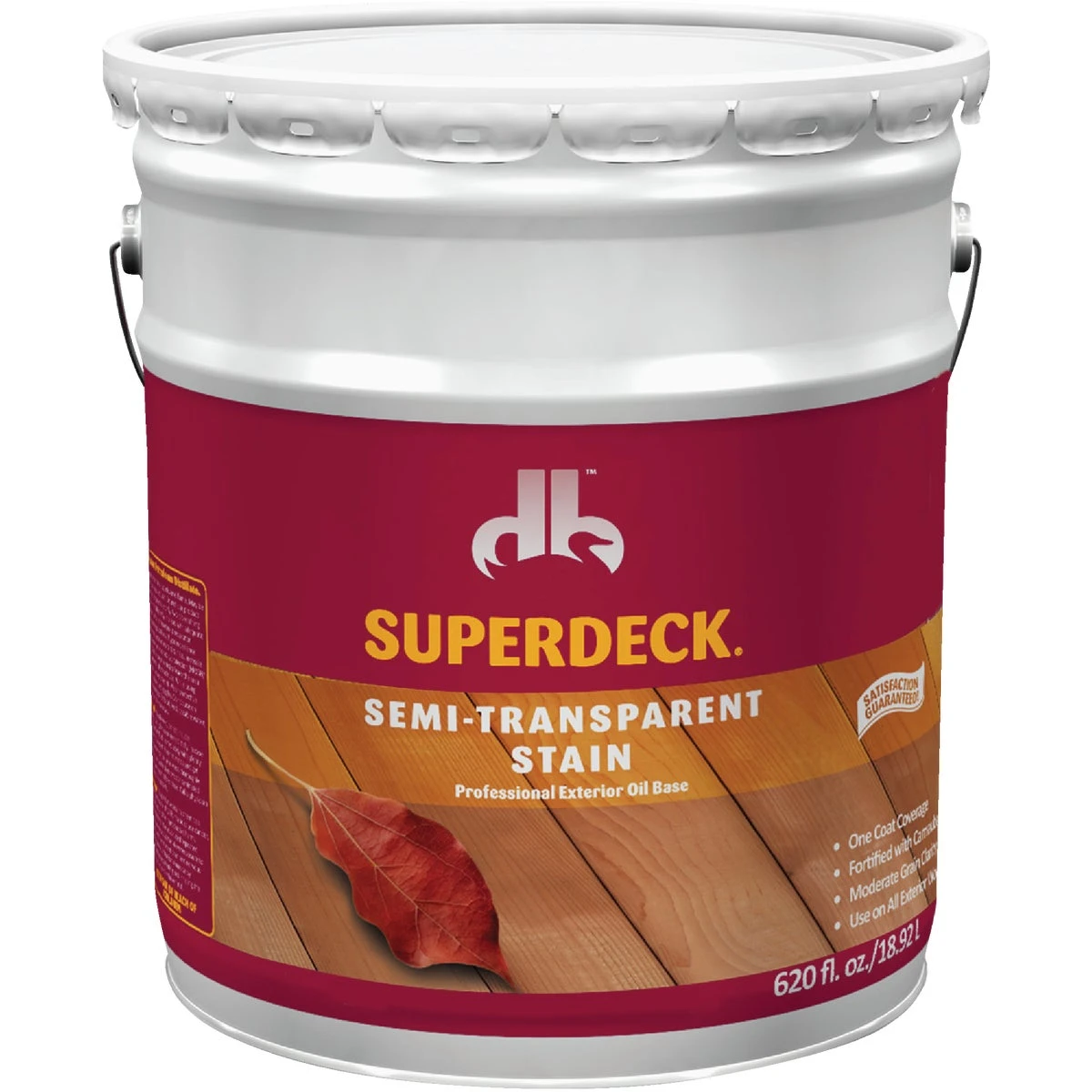 Semi-transparent Exterior Wood Stain, Redwood, 5 Gallons - Tintable & Durable