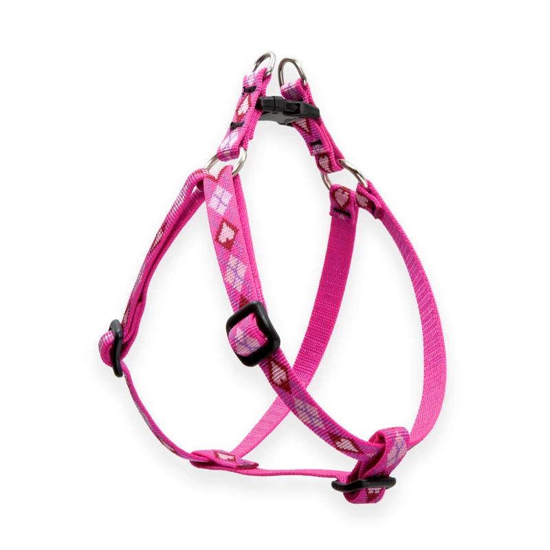 Step-In Dog Harness Non-Restrictive Puppy Love Size Half Inch by Twelve to Eighteen Inches