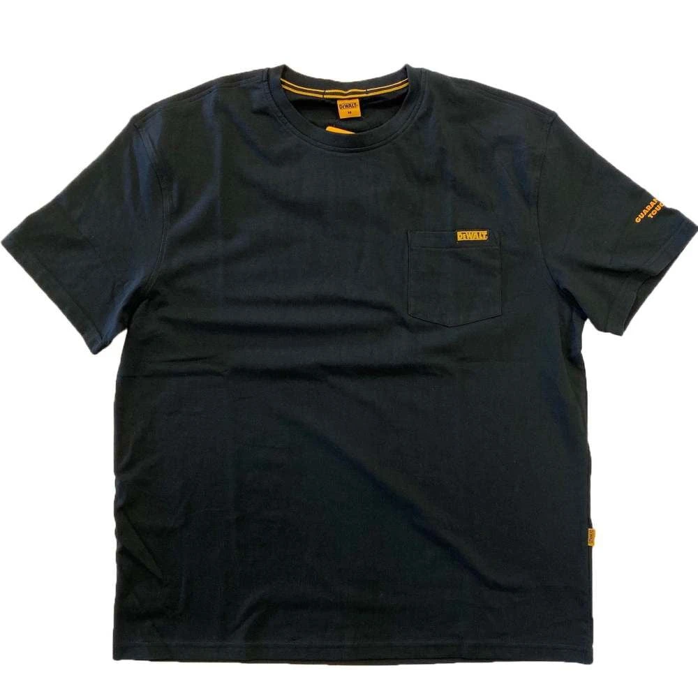 Black Short Sleeve Pocket T-Shirt with Logo, Medium Size