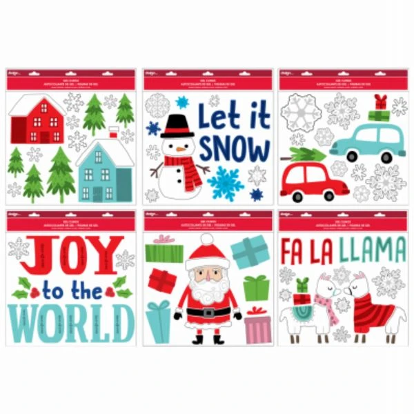 11.5 X 12 In. True Value Christmas Gel Clings - Large Decorative Window Stickers