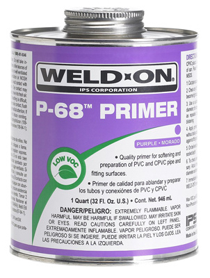 P-68 Purple PVC Pipe Primer, One Pint Container
