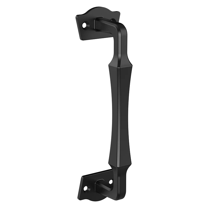 Rustic Gate Pull Handle, Weatherguard Coated, Black Finish