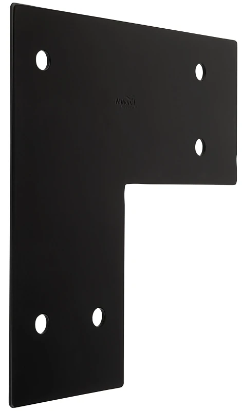 Indio Collection Decorative L Strap Hinge, Black Finish, 5 Inch by 11 and One Quarter Inch by 11 and One Quarter Inch