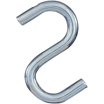 Open S Hooks, Stainless Steel, 20-Lb. Load, 1 In., 100-Pk.