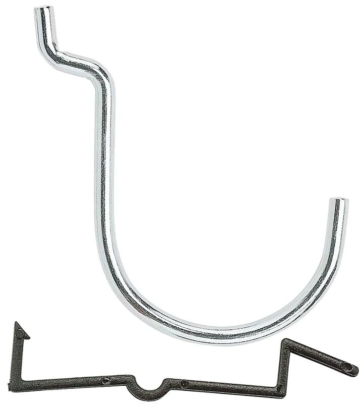 Pegboard Curved Angle Hook, Galvanized Steel, 1.5-in., 6-pk, Model N180-025